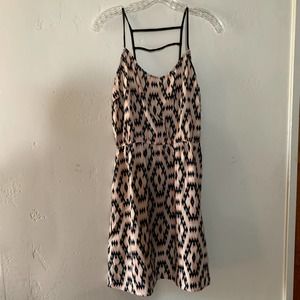 charlotte russe black white and pink aztec print summer dress size small/medium